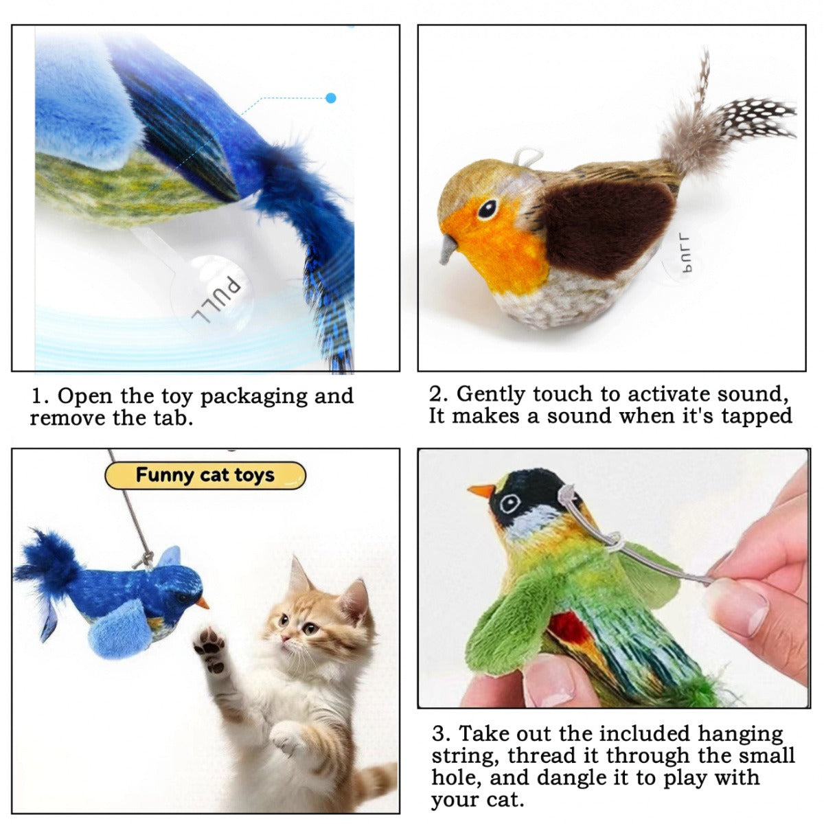 Interactive Chirping Bird Cat Toy | Realistic Sound & Fun Playtime