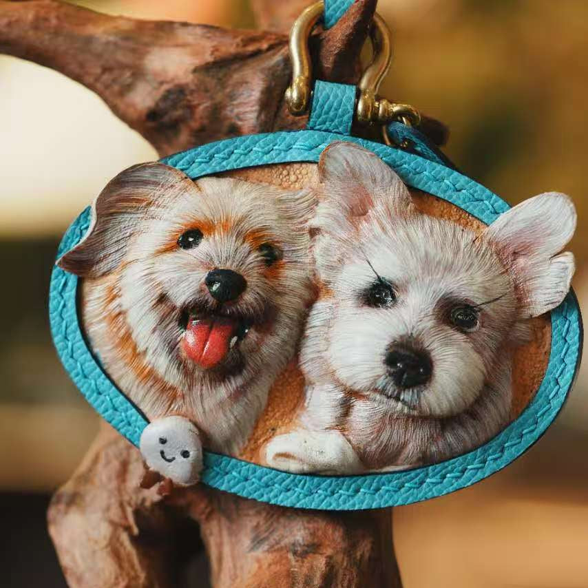 Custom Pet Leather Engraving | Personalized Pet Memorial Gift, Handcrafted Keepsake