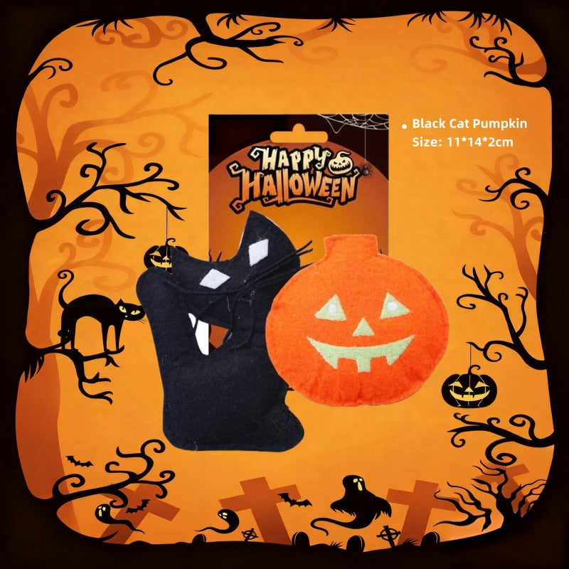 Halloween Catnip Toy Set | Pumpkin, Fishbone, Cat 