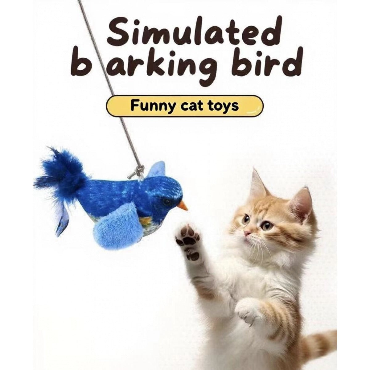 Interactive Chirping Bird Cat Toy | Realistic Sound & Fun Playtime