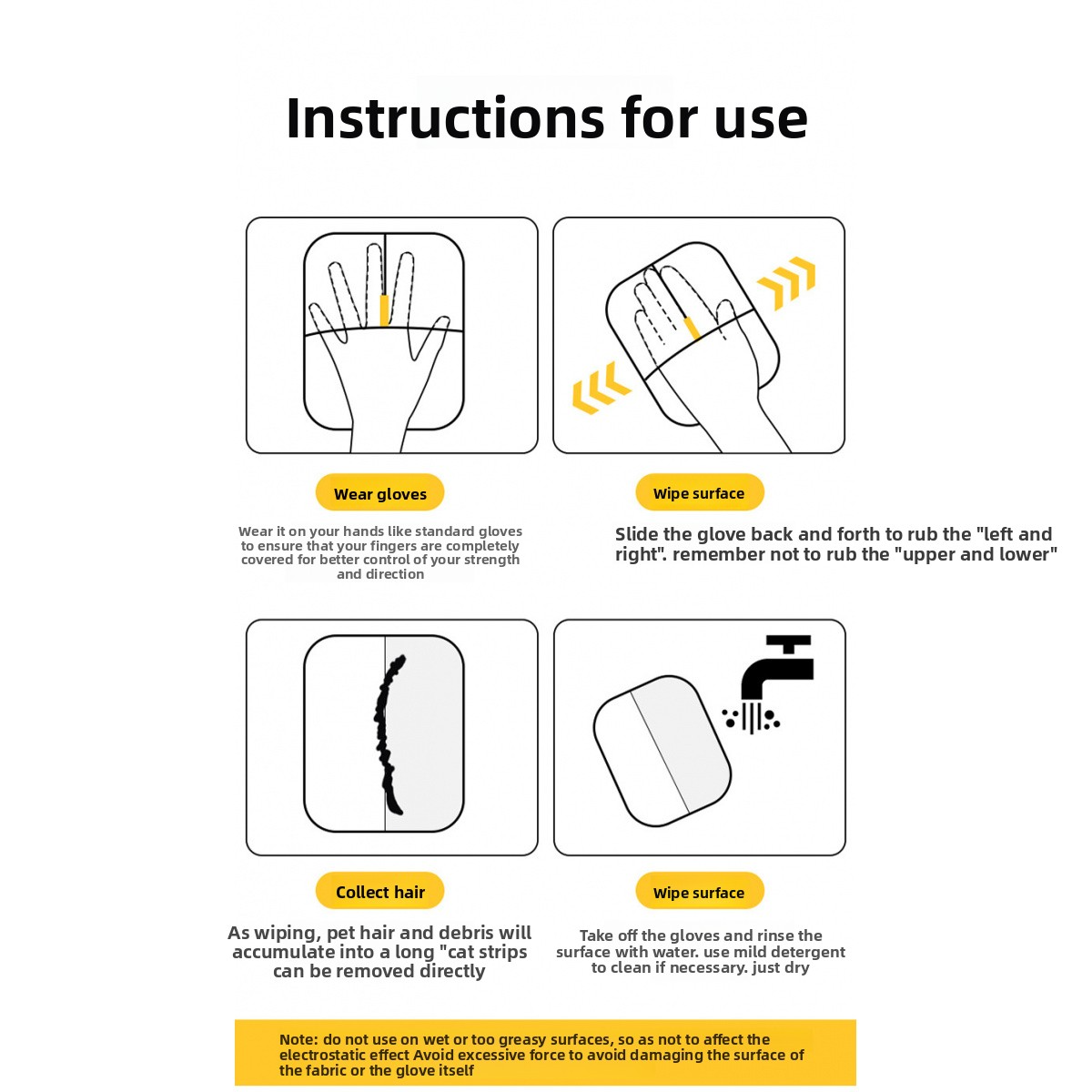 Static Pet Hair Removal Glove | Gentle Cat & Dog Grooming Tool