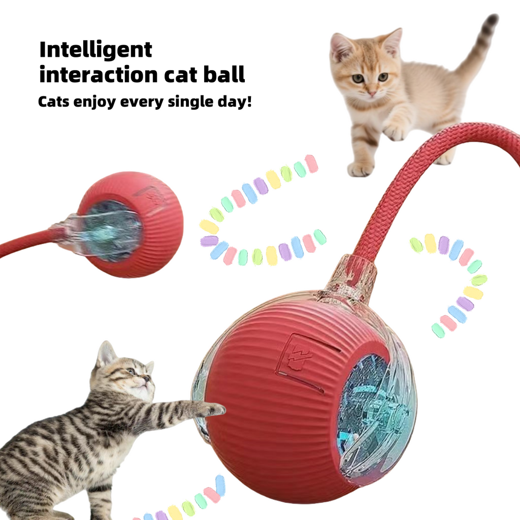 Interactive Cat Toy Ball, Automatically Rolling electric Ball,A gift for Pets.,Suitable for indoor cats/dogs. A gift for Pets, Equipped with ensing function, Bring the fun of chasing tails, Keep pets busy and enjoy rich exercise activities.