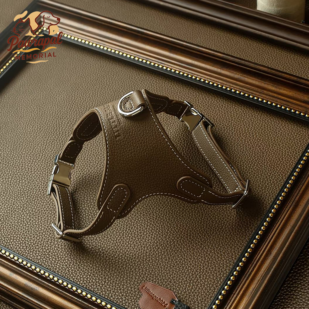 Luxury Leather Pet Harness | Handmade Dog & Cat Collar by Pawrapal | Adjustable Designer Harness