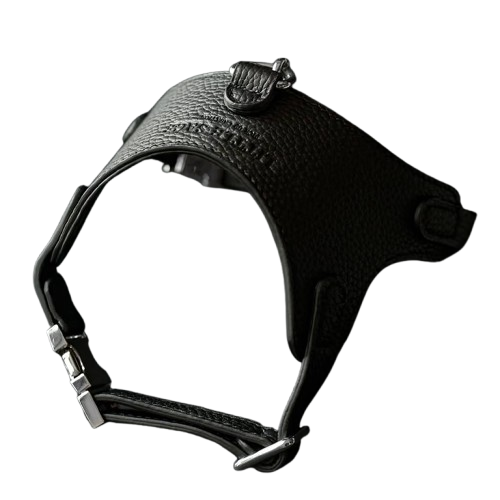 Luxury Leather Pet Harness, handmade dog and cat collar with premium leather and elegant design.